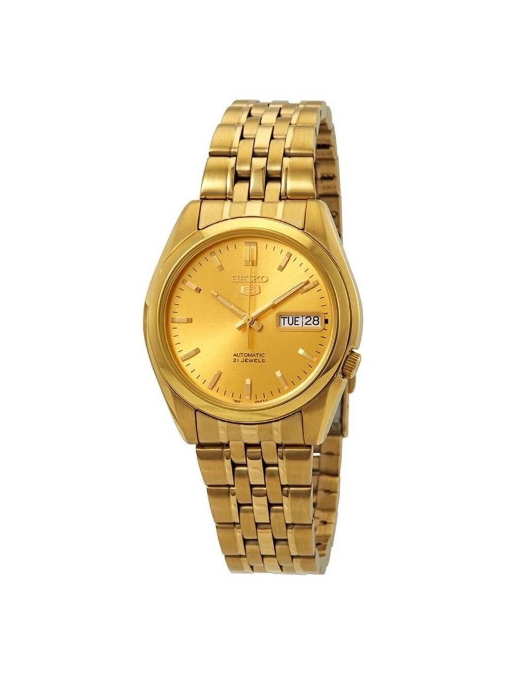 NWT Seiko Series 5 Automatic Gold Dial Men's Watch